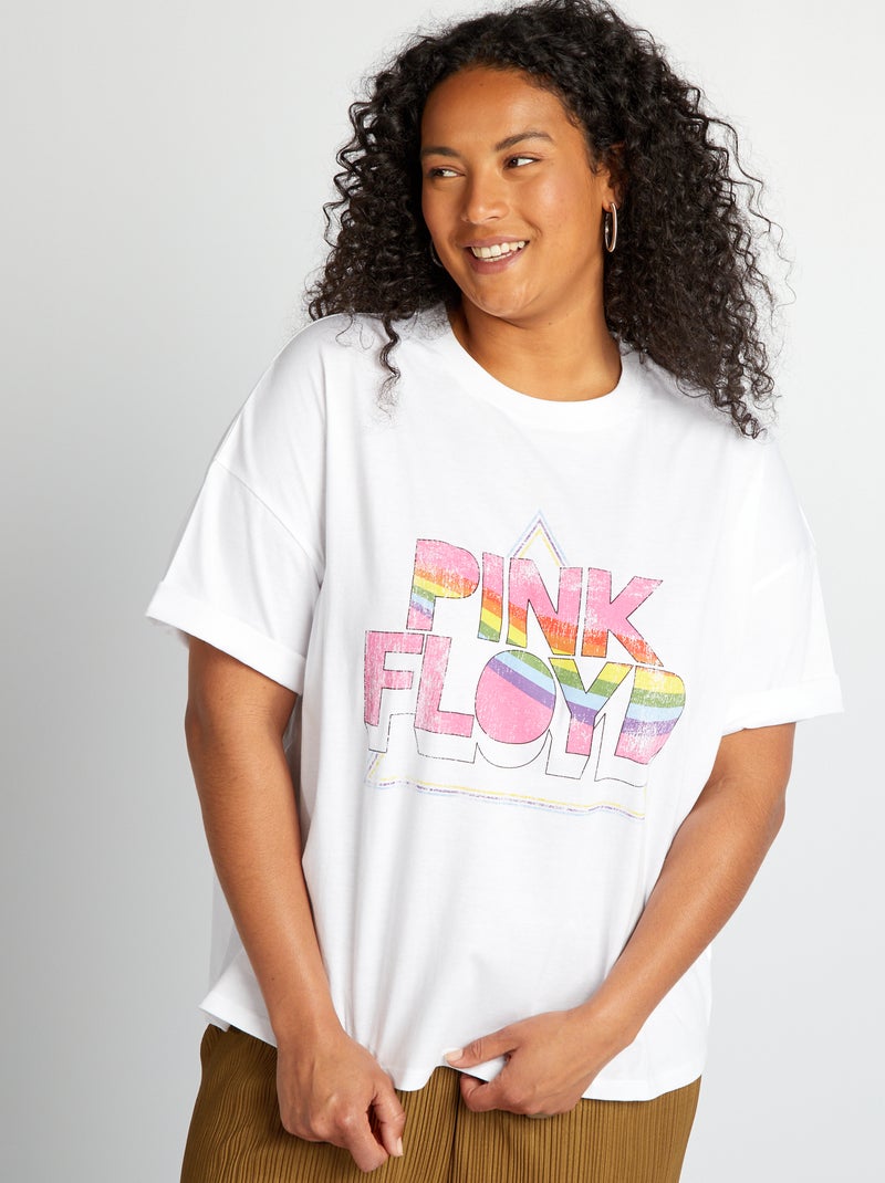 T-shirt oversize 'Pink Floyd' Branco - Kiabi
