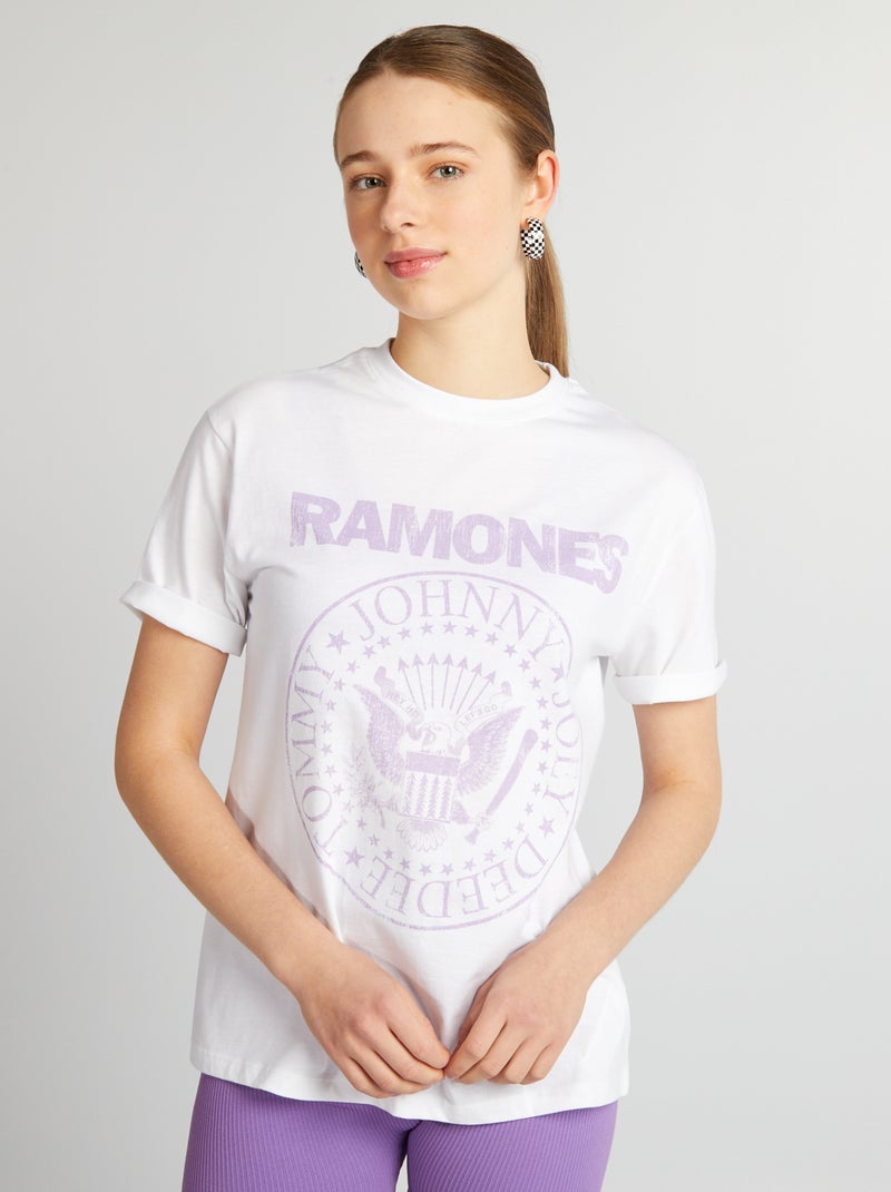 T-shirt oversize 'Ramones' Branco - Kiabi