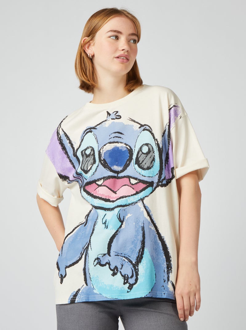 T-shirt oversize 'Stitch' BRANCO - Kiabi