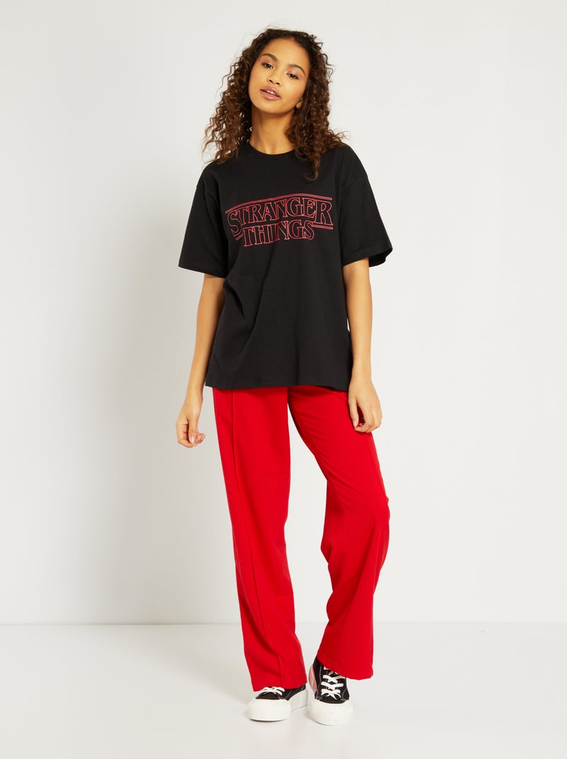 T-shirt oversize 'Stranger Things' Preto - Kiabi