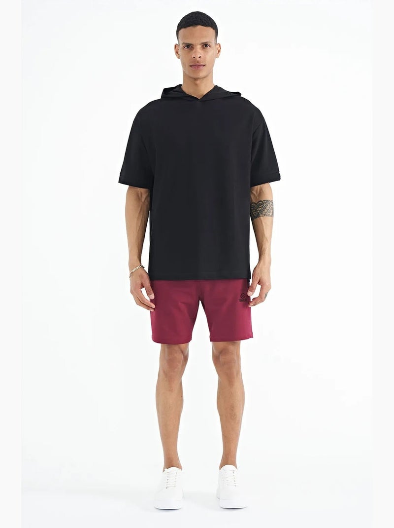 T-shirt oversized com capuz e manga curta tommy Preto - Kiabi