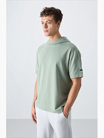 T-shirt oversized com capuz e manga curta tommy