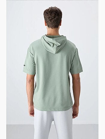 T-shirt oversized com capuz e manga curta tommy