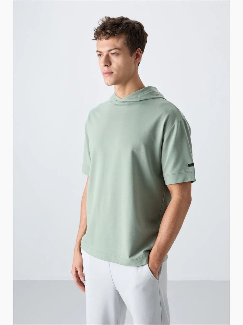 T-shirt oversized com capuz e manga curta tommy Verde menta - Kiabi