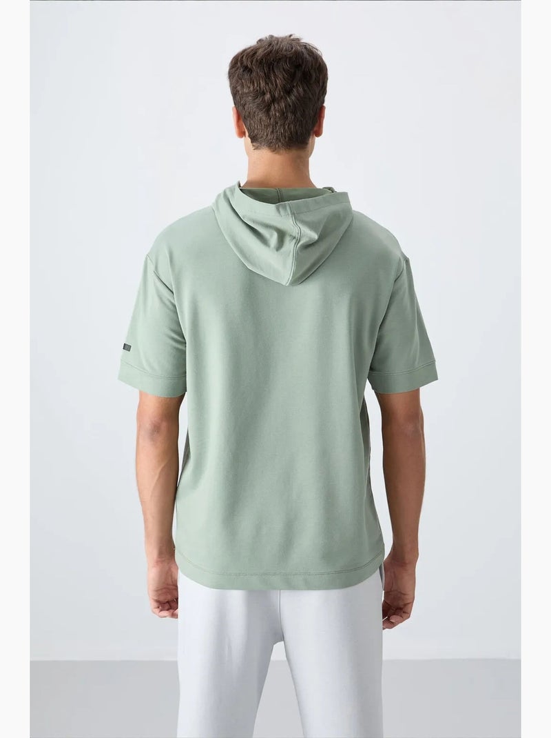 T-shirt oversized com capuz e manga curta tommy Verde menta - Kiabi
