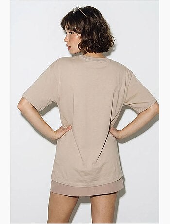 T-shirt oversized com decote em v e estampado lucci