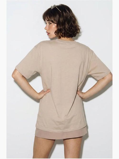 T-shirt oversized com decote em v e estampado lucci - Kiabi