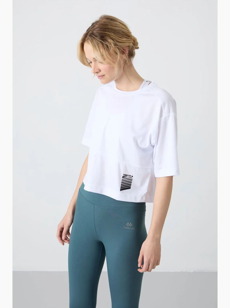 T-shirt oversized com decote redondo e bolso tommy Branco - Kiabi