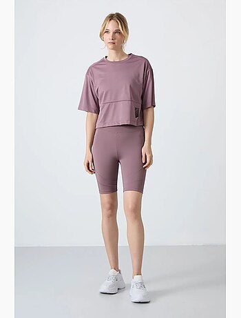 T-shirt oversized com decote redondo e bolso tommy