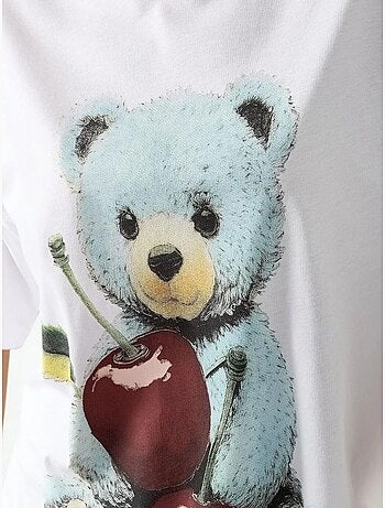 T-shirt oversized com decote redondo e estampado hiccup