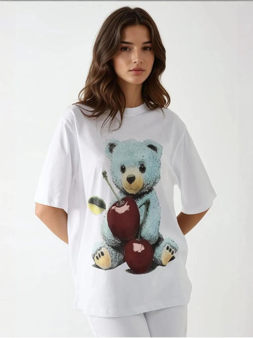 T-shirt oversized com decote redondo e estampado hiccup - Kiabi T-shirt oversized com decote redondo e estampado hiccup - Kiabi