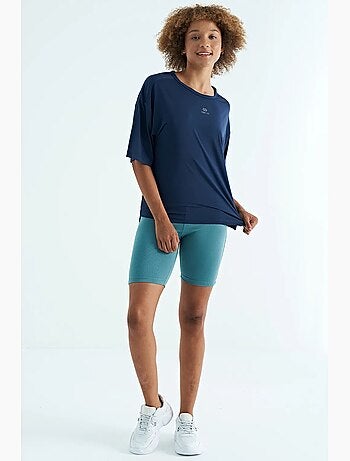 T-shirt oversized com decote redondo tommy
