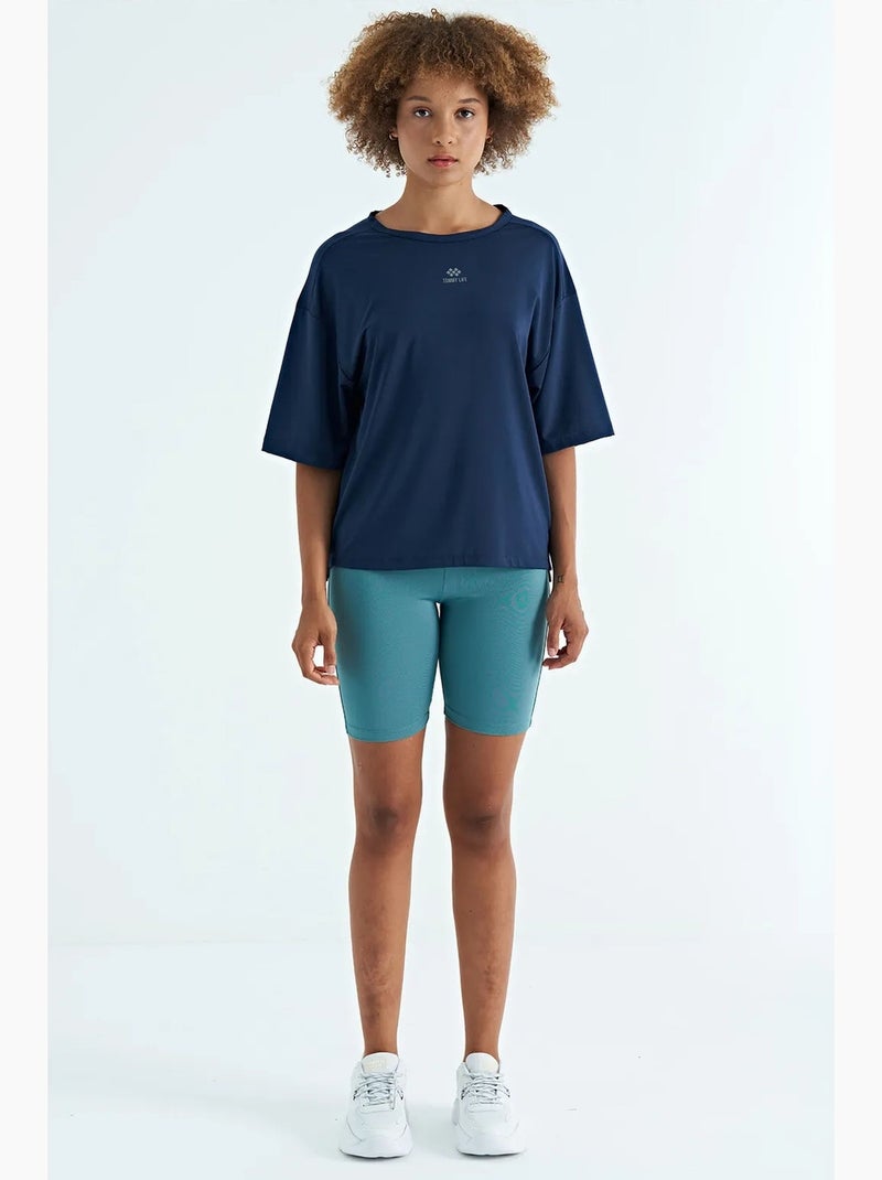 T-shirt oversized com decote redondo tommy Azul-cobalto - Kiabi