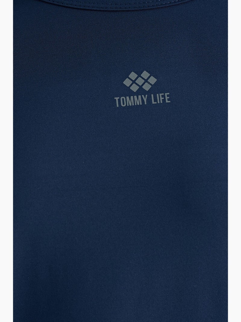 T-shirt oversized com decote redondo tommy Azul-cobalto - Kiabi