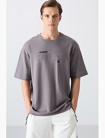 T-shirt oversized com estampado e decote redondo tommy