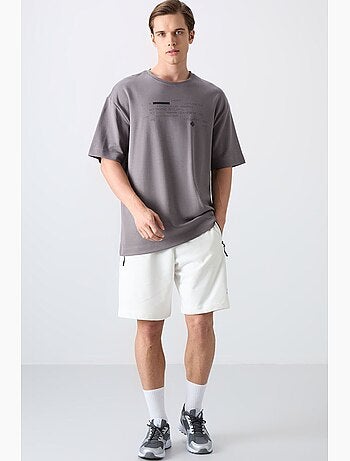 T-shirt oversized com estampado e decote redondo tommy