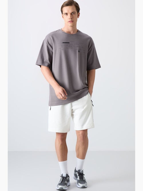 T-shirt oversized com estampado e decote redondo tommy - Kiabi