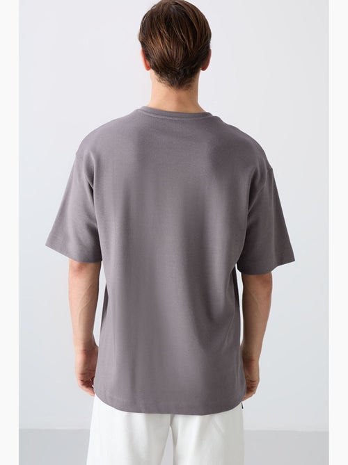 T-shirt oversized com estampado e decote redondo tommy - Kiabi