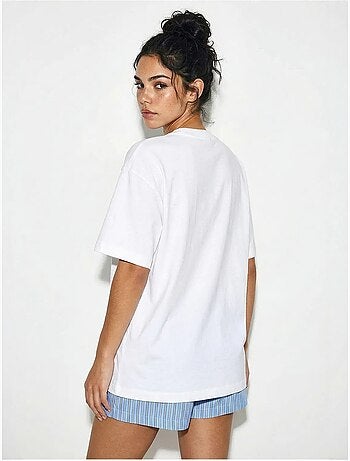 T-shirt oversized com gola redonda e estampado lucci