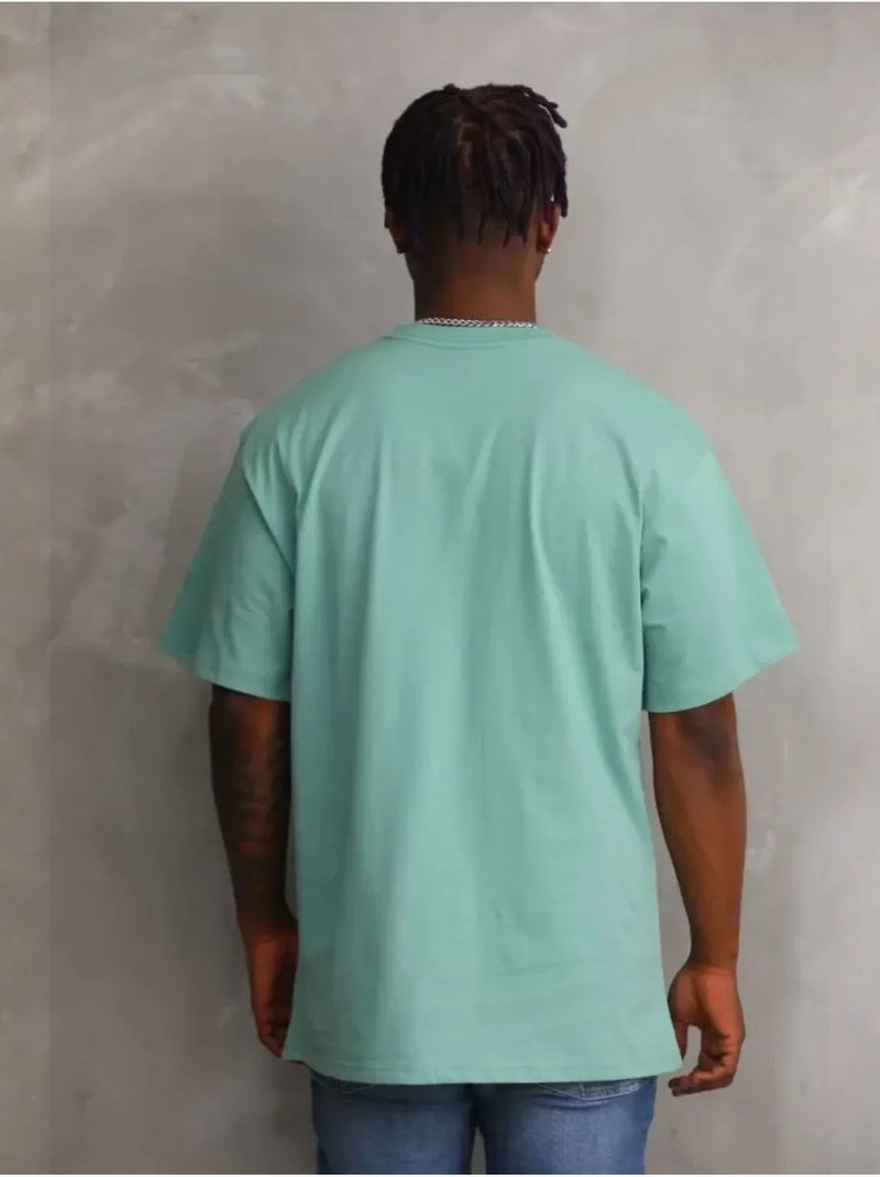 T-shirt oversized com gola redonda janes Verde menta - Kiabi