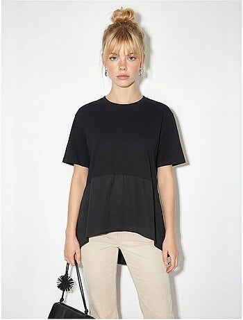 T-shirt oversized com gola redonda lucci