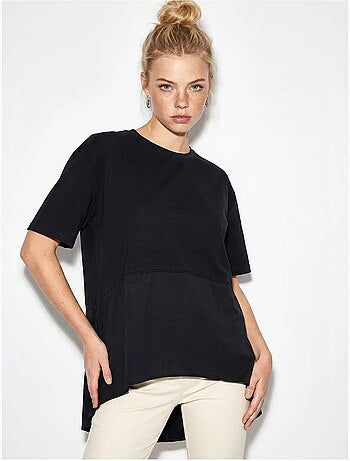 T-shirt oversized com gola redonda lucci