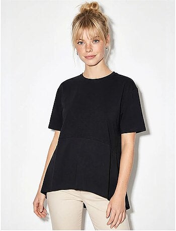 T-shirt oversized com gola redonda lucci