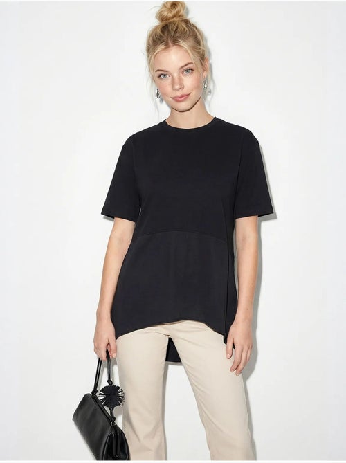 T-shirt oversized com gola redonda lucci - Kiabi