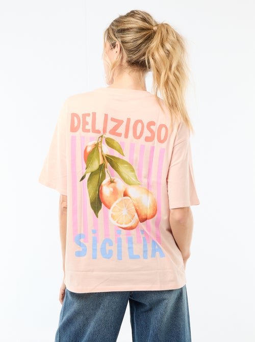 T-shirt oversized com mensagem - Kiabi