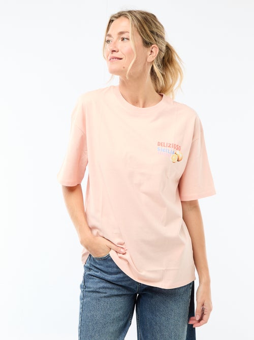 T-shirt oversized com mensagem - Kiabi