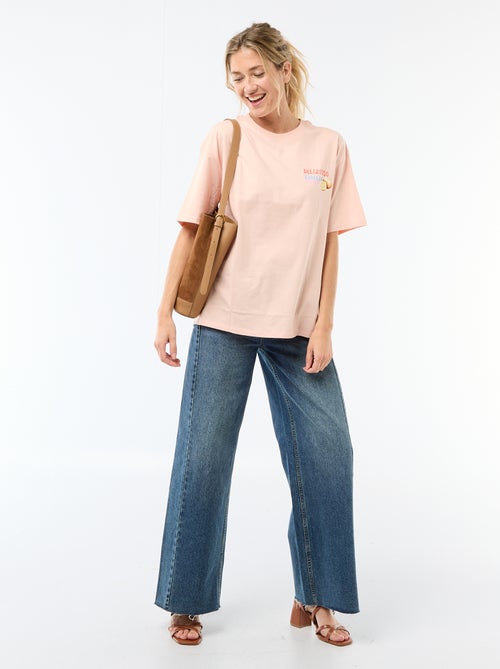 T-shirt oversized com mensagem - Kiabi
