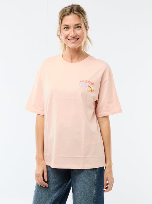 T-shirt oversized com mensagem - Kiabi