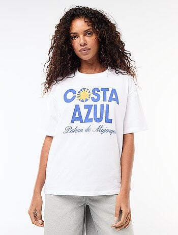 T-shirt oversize com mensagem