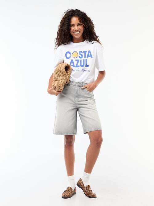 T-shirt oversized com mensagem - Kiabi