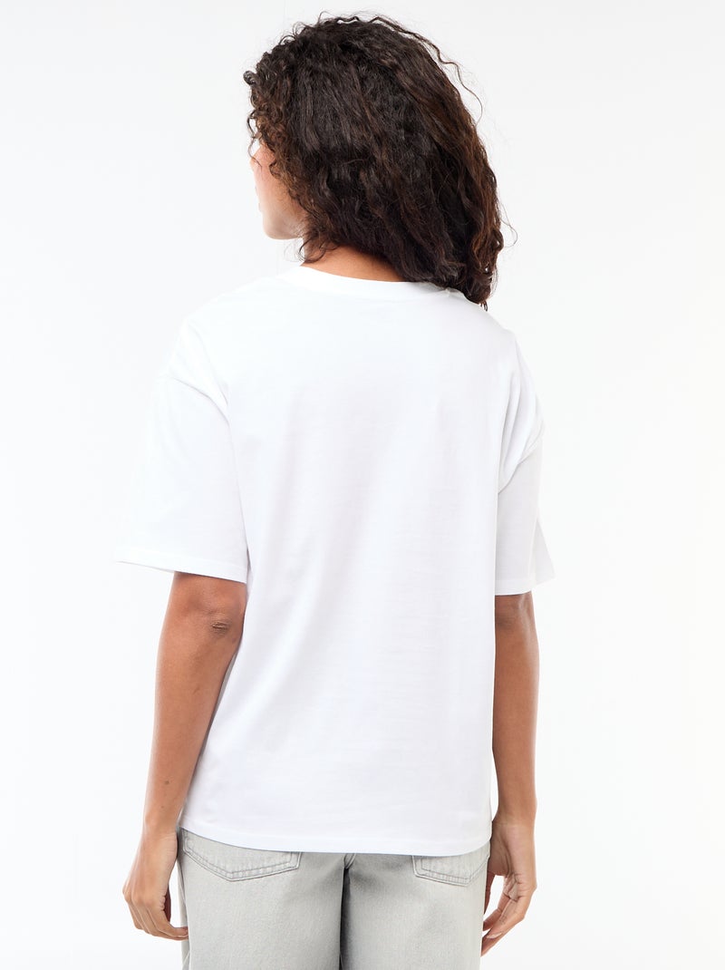 T-shirt oversized com mensagem Branco - Kiabi
