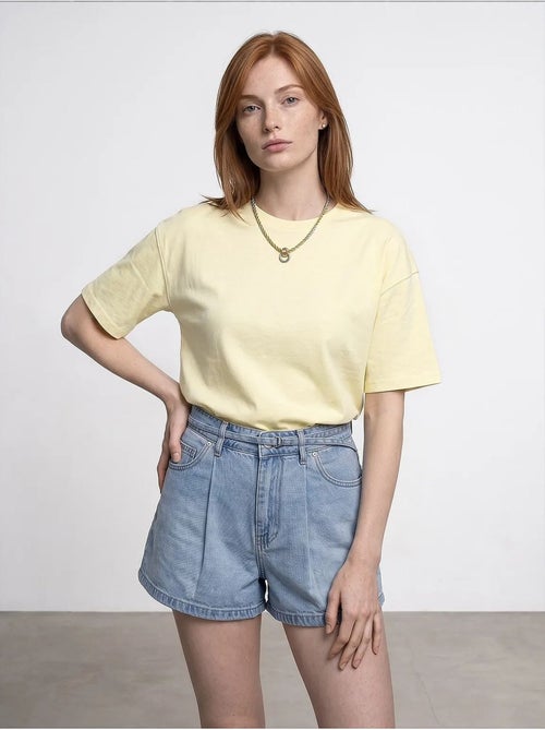 T-shirt oversized de algodão com decote redondo dilvin - Kiabi T-shirt oversized de algodão com decote redondo dilvin - Kiabi