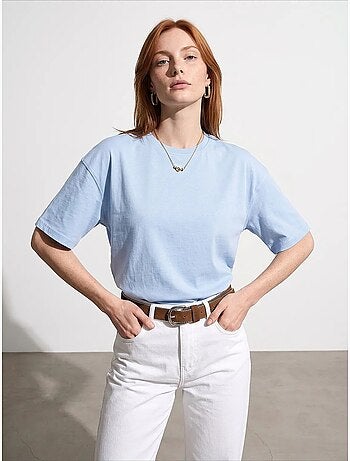 T-shirt oversized de algodão com decote redondo dilvin