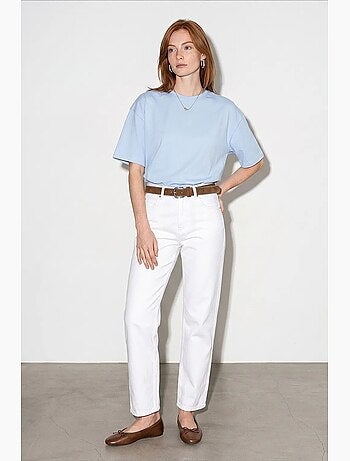 T-shirt oversized de algodão com decote redondo dilvin
