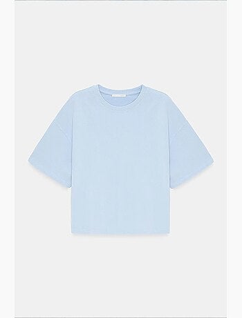 T-shirt oversized de algodão com decote redondo dilvin