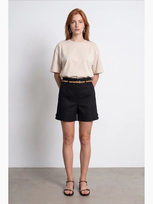 T-shirt oversized de algodão com decote redondo dilvin - Kiabi