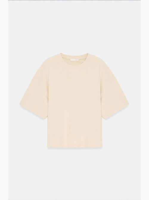 T-shirt oversized de algodão com decote redondo dilvin - Kiabi