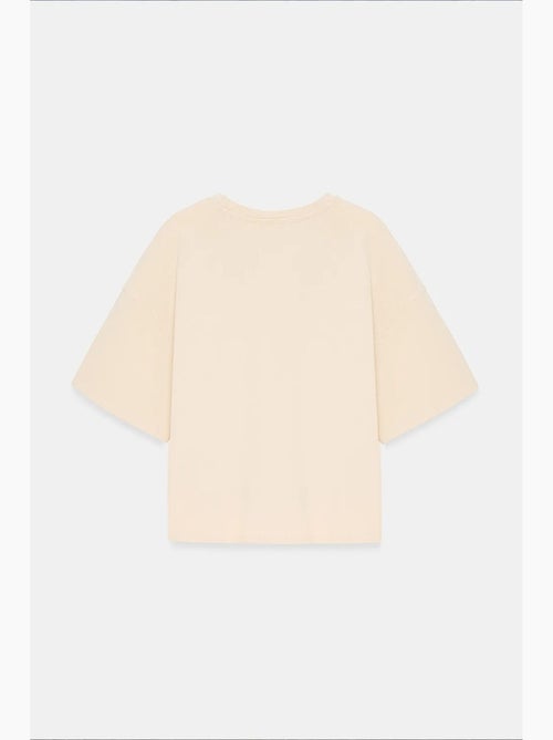 T-shirt oversized de algodão com decote redondo dilvin - Kiabi