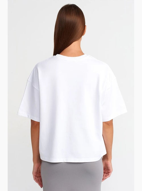 T-shirt oversized de algodão com decote redondo dilvin - Kiabi T-shirt oversized de algodão com decote redondo dilvin - Kiabi