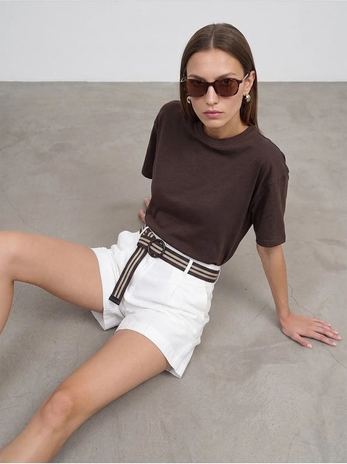 T-shirt oversized de algodão com decote redondo dilvin - Kiabi T-shirt oversized de algodão com decote redondo dilvin - Kiabi
