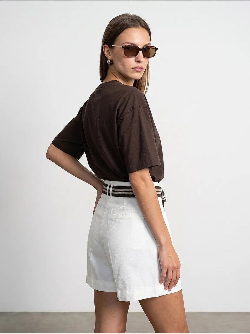 T-shirt oversized de algodão com decote redondo dilvin Castanho - Kiabi
