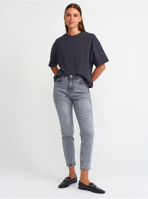 T-shirt oversized de algodão com decote redondo dilvin - Kiabi