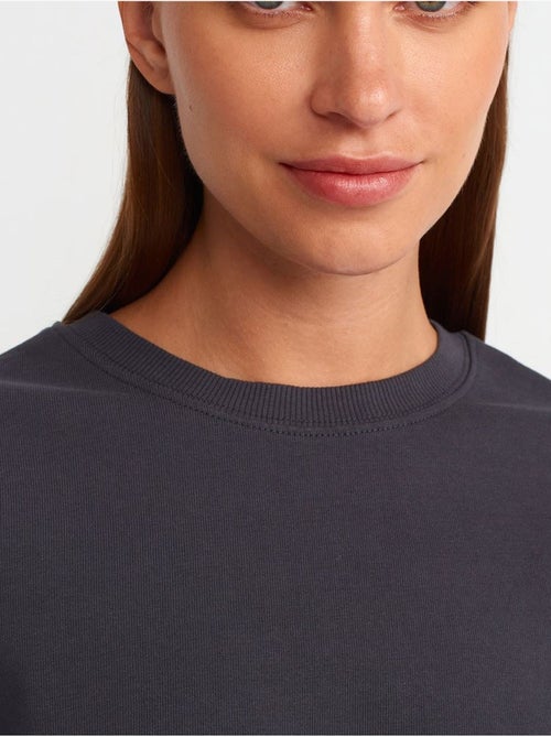 T-shirt oversized de algodão com decote redondo dilvin - Kiabi