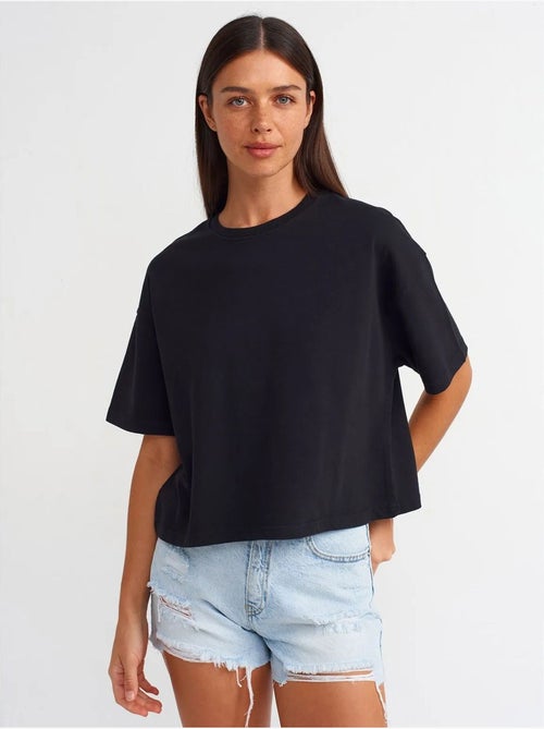 T-shirt oversized de algodão com decote redondo dilvin - Kiabi T-shirt oversized de algodão com decote redondo dilvin - Kiabi