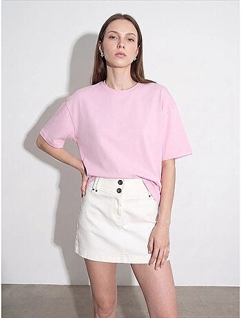 T-shirt oversized de algodão com decote redondo dilvin