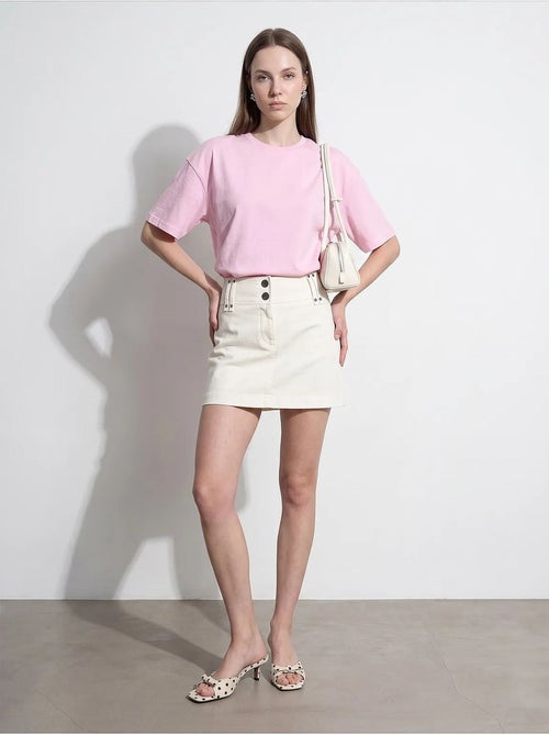 T-shirt oversized de algodão com decote redondo dilvin - Kiabi T-shirt oversized de algodão com decote redondo dilvin - Kiabi